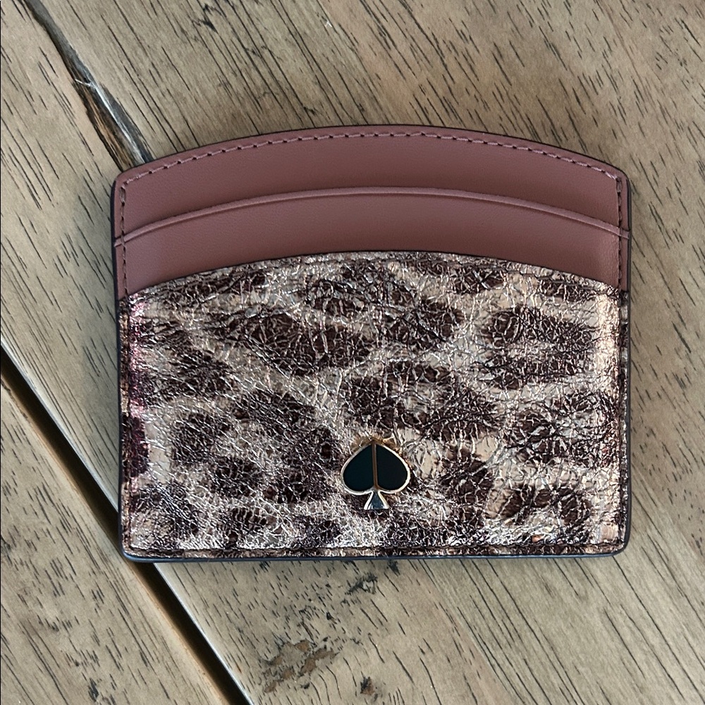 Kate Spade Metallic Animal Print Card Holder
